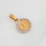 Dije Fe 1.3g / 3/4 in Dos Oros Blanco Rosa 18K