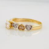 Solitaire Hearts Ring 2.3g / T7 Two-Tone Yellow White Gold 18K