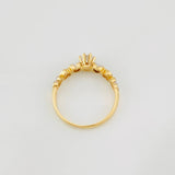 Solitaire Hearts Ring 2.3g / T7 Two-Tone Yellow White Gold 18K