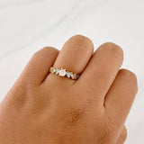 Solitaire Hearts Ring 2.3g / T7 Two-Tone Yellow White Gold 18K