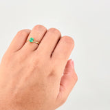 Cube Ring 4 Claws Emerald 25pts 1.5g / T6 Yellow Gold 18K