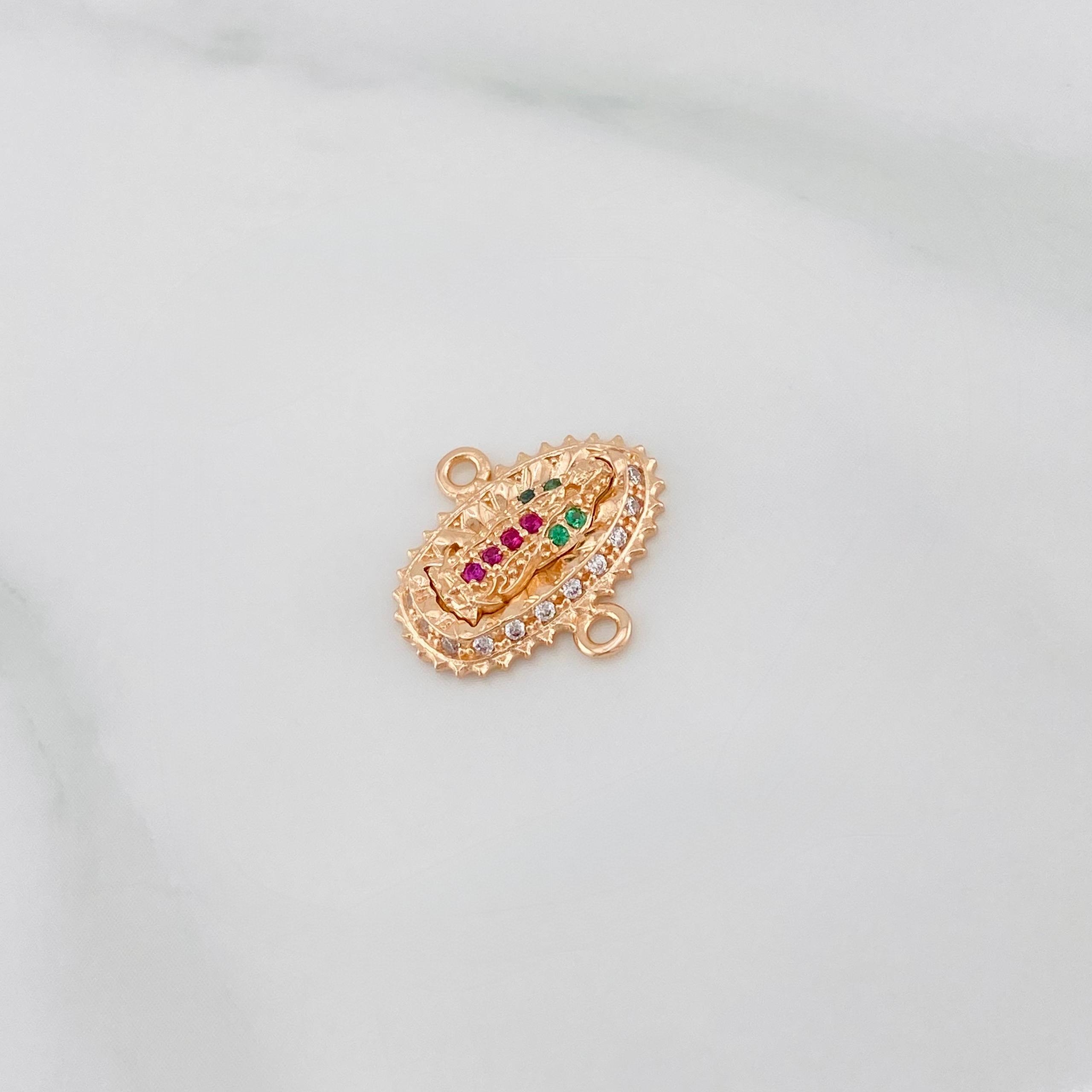 Herraje Virgen Guadalupe 1.3g / 1/2 in Oro Rosa 18K