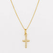 Set Cadena Singapur + Dije Cruz / 1.35g / 16 in Oro Amarillo 18K