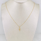 Set Cadena Veneciana + Dije Cruz / 1.1g / 15 3/4 in Oro Amarillo 18K