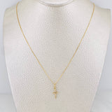 Set Cadena Singapur + Dije Cruz / 1.35g / 16 in Oro Amarillo 18K