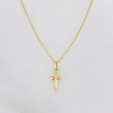 Set Cadena Veneciana + Dije Cruz / 1.1g / 15 3/4 in Oro Amarillo 18K