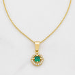 Set Cadena Singapur + Dije Halo / 2.35g / 17 1/4 in Oro Amarillo 18K