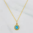 Set Cadena Singapur + Dije Halo / 2.2g / 17 1/2 in Oro Amarillo 18K