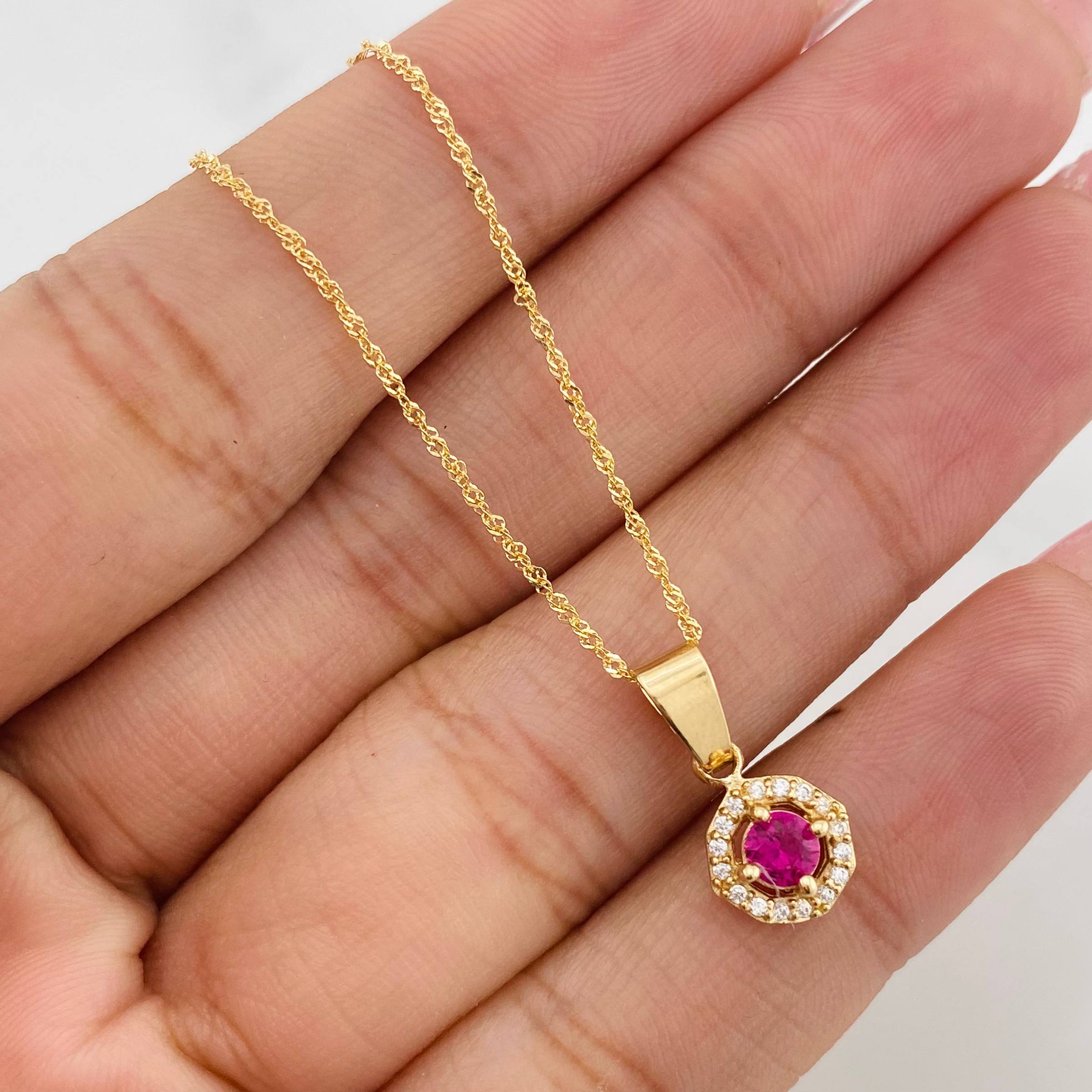 Set Cadena Singapur + Dije Halo / 2.4g / 17 1/4 in Oro Amarillo 18K