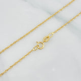 Set Cadena Singapur + Dije Halo / 2.4g / 17 1/4 in Oro Amarillo 18K