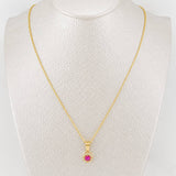 Set Cadena Singapur + Dije Halo / 2.4g / 17 1/4 in Oro Amarillo 18K