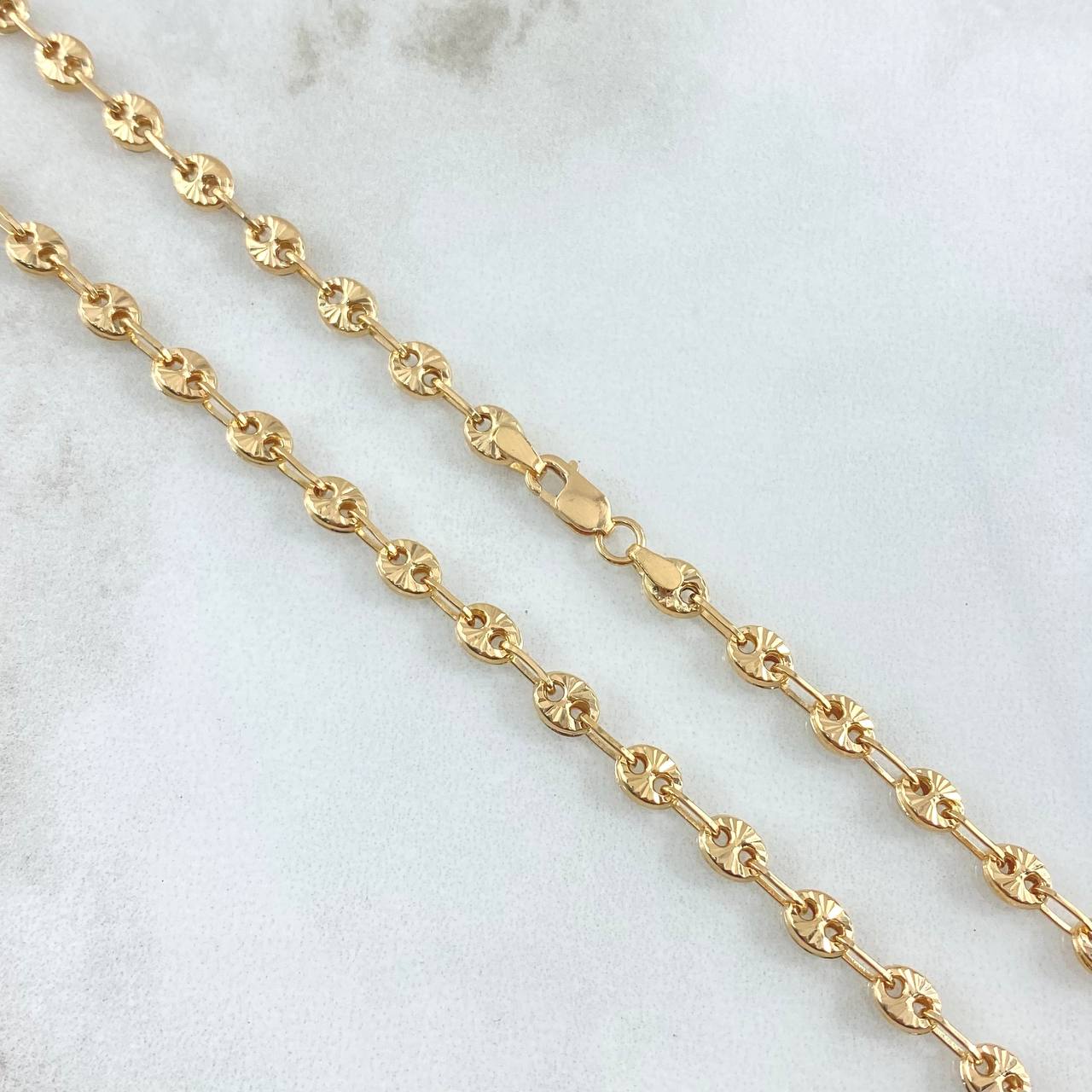 Cadena GC 10gr / 50cm / 4.3mm Diamantada Oro Amarillo 18K