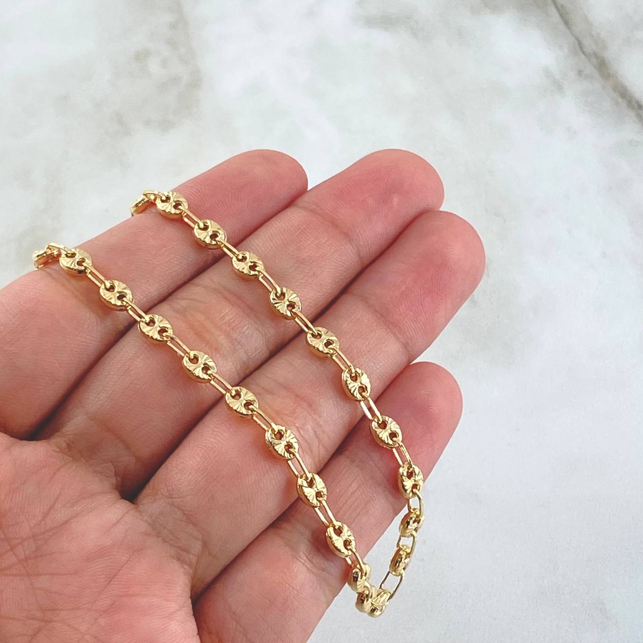 Cadena GC 10gr / 50cm / 4.3mm Diamantada Oro Amarillo 18K ©