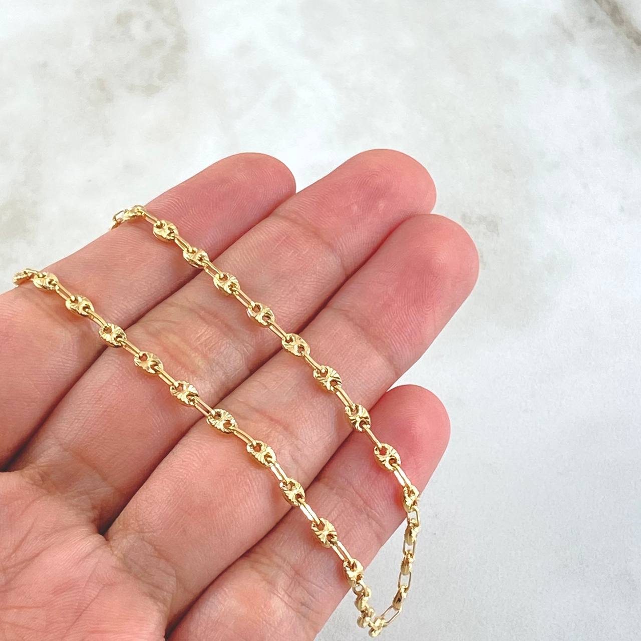 Cadena GC 6.2gr / 50cm / 3.2mm Diamantada Oro Amarillo 18K