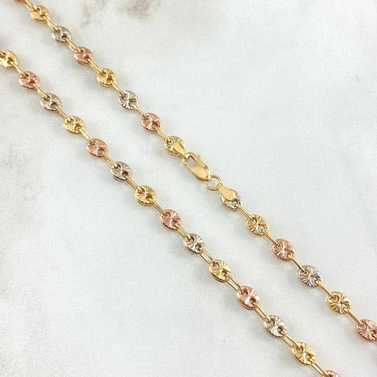 Cadena GC 10.45gr / 50cm / 4.2mm Diamantada Tres Oros 18K