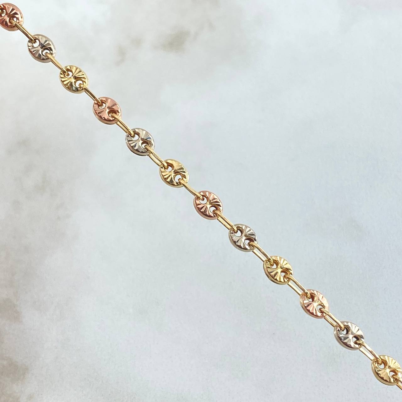 Cadena GC 10.45gr / 50cm / 4.2mm Diamantada Tres Oros 18K
