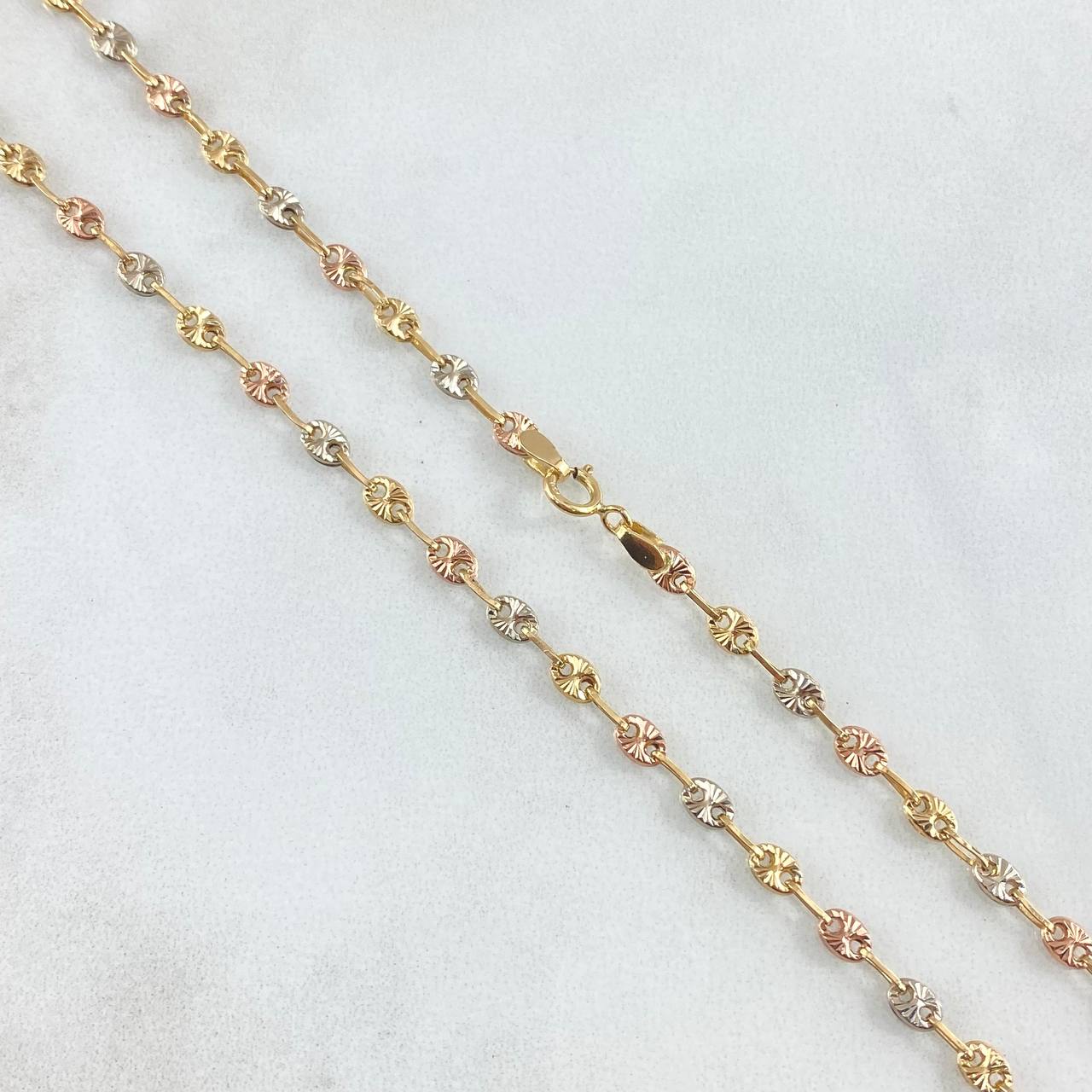 Cadena GC 6.1gr / 50cm / 3.2mm Diamantada Tres Oros 18K