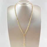 Rosario GC Virgen Milagrosa 11.1gr / 50cm / 4mm-5mmmm Cruz Lisa Puntas Planas Bolas Diamantadas Oro Amarillo 18K ©