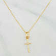 Set Cadena Veneciana + Dije Cruz / 1.3g / 15 3/4 in Oro Amarillo 18K
