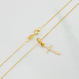 Set Cadena Veneciana + Dije Cruz / 1.3g / 15 3/4 in Oro Amarillo 18K