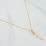Set Cadena Veneciana + Dije Cruz / 1.3g / 15 3/4 in Oro Amarillo 18K