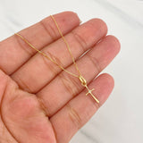 Set Cadena Veneciana + Dije Cruz / 1.3g / 15 3/4 in Oro Amarillo 18K
