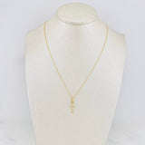 Set Cadena Veneciana + Dije Cruz / 1.3g / 15 3/4 in Oro Amarillo 18K