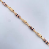 Bracelet Barrel Dotted 4.75gr / 21.1cm / 3.75mm Black Rubbers Two Yellow Rose Gold 18K $