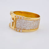 Our Father Cross Ring 9 g / T10 1/2 Two-Tone Yellow White Gold 18K