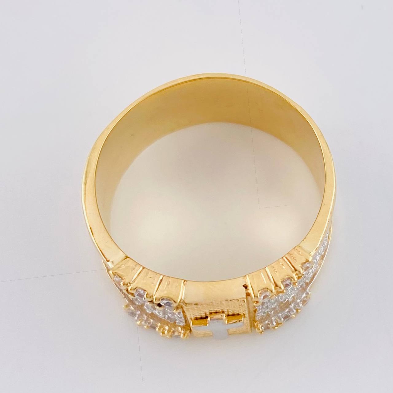 Our Father Cross Ring 9 g / T10 1/2 Two-Tone Yellow White Gold 18K
