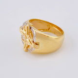 Square Compass Ring 9.35 g / T10 1/4 Two-Tone Yellow White Gold 18K