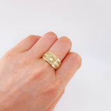 Radial Wave Crown Ring 8.6 g / T9 1/4 Yellow Gold 18K