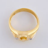 Diamond Cut Cross Ring 5.9 g / T9 Two Yellow White Gold 18K