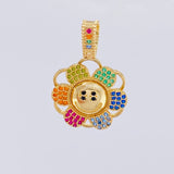 Dije Flor Cara Feliz 4.3 g / 1 in Oro Amarillo 18K