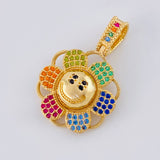 Dije Flor Cara Feliz 4.3 g / 1 in Oro Amarillo 18K