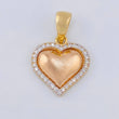 Dije Corazón 2.45 g / 1 in Dos Oros Amarillo Blanco 18K