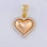 Dije Corazón 2.65 g / 1 in Dos Oros Amarillo Blanco 18K