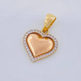 Dije Corazón 2.45 g / 1 in Dos Oros Amarillo Blanco 18K