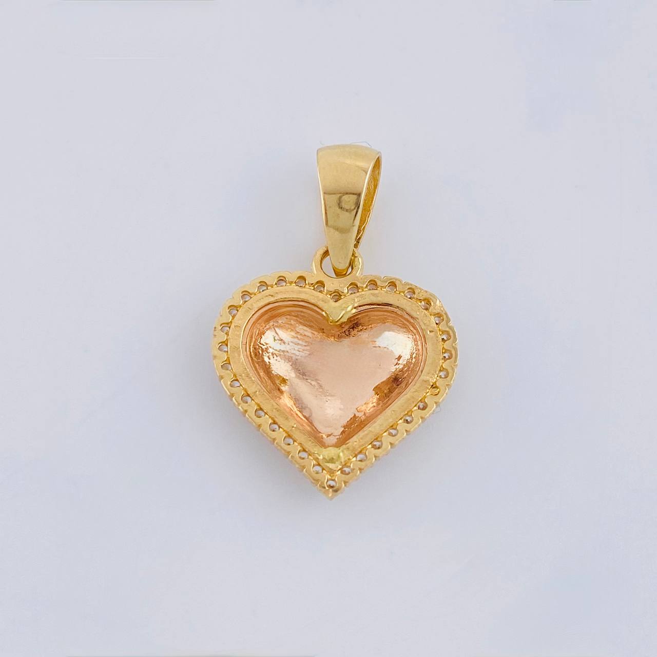 Dije Corazón 2.45 g / 1 in Dos Oros Amarillo Blanco 18K