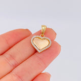 Dije Corazón 2.45 g / 1 in Dos Oros Amarillo Blanco 18K