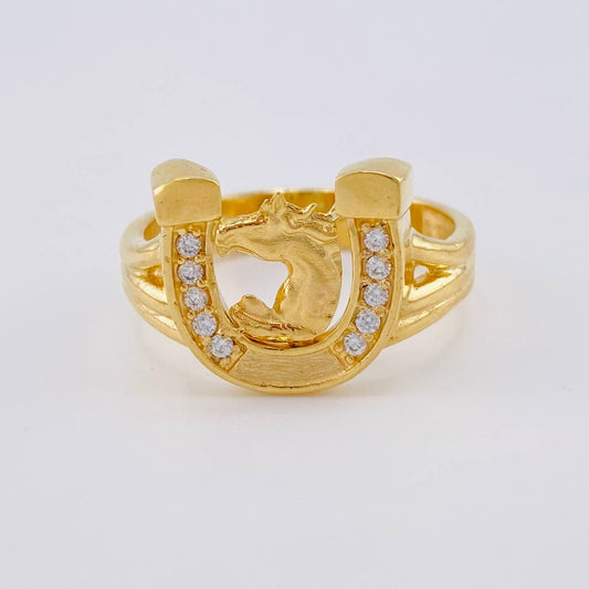 Anillo Herradura Caballo Mate 7.45 g / T11 Oro Amarillo 18K