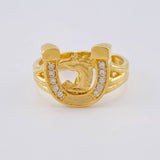 Anillo Herradura Caballo Mate 7.45 g / T11 Oro Amarillo 18K