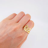 Anillo Herradura Caballo Mate 6.8 g / T10 1/2 Oro Amarillo 18K