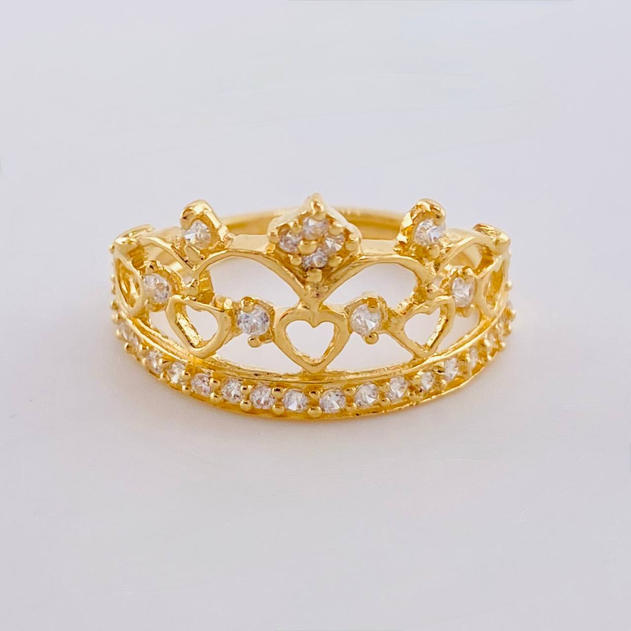 Crown Hearts Ring 2.9 g / T6 1/4 18K Yellow Gold