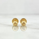 Stud Earrings Bead 0.55gr / 4mm Diamond Cut 18K Yellow Gold