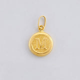 Pendant Circle Letter M 0.35g / 3/4 in 18K Yellow Gold