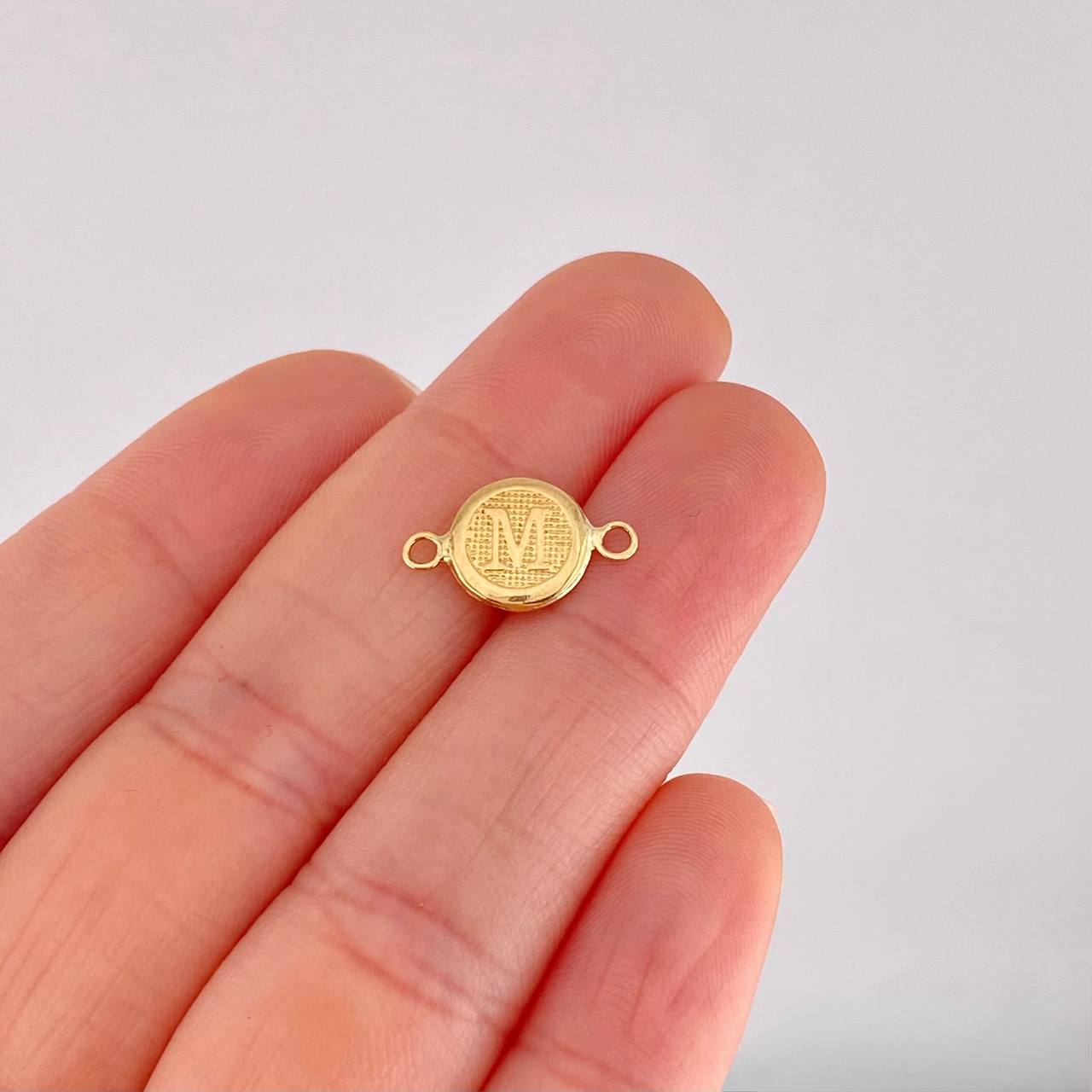 Herraje Circulo Letra M 0.4g / 1/2 in Oro Amarillo 18K