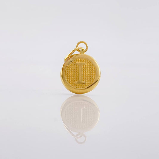 Pendant Circle Letter I 0.4g / 1/2 in Yellow Gold 18K