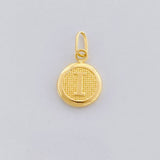 Dije Circulo Letra I 0.4g / 1/2 in Oro Amarillo 18K