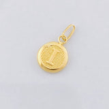 Dije Circulo Letra I 0.4g / 1/2 in Oro Amarillo 18K